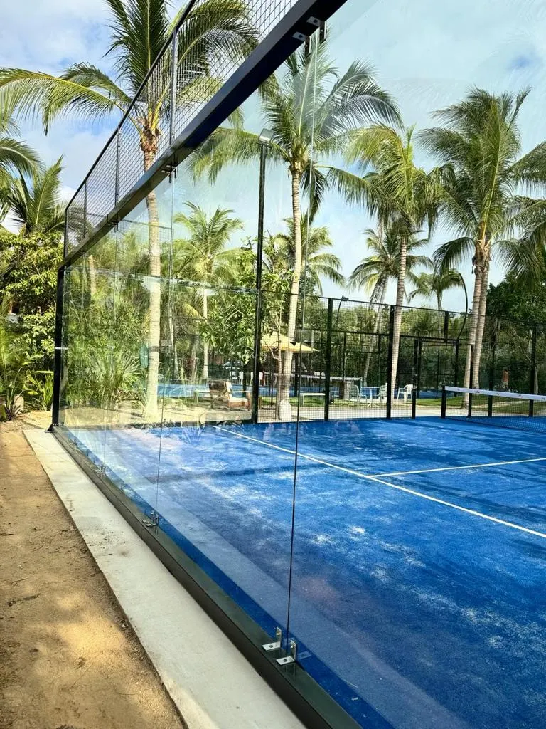 Canchas de pádel panorámicas entre palmeras